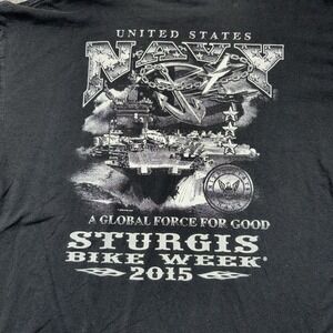 Sturgis‎ Bike Week 2015 United States Navy T-Shirt Mens XL/2XL Black Biker
